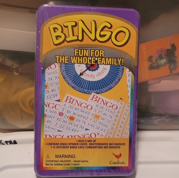Bingo Game CARDINAL FUN FOR THE WHOLE FAMILY TIN STORAGE SEALED new - Picture 2 of 4